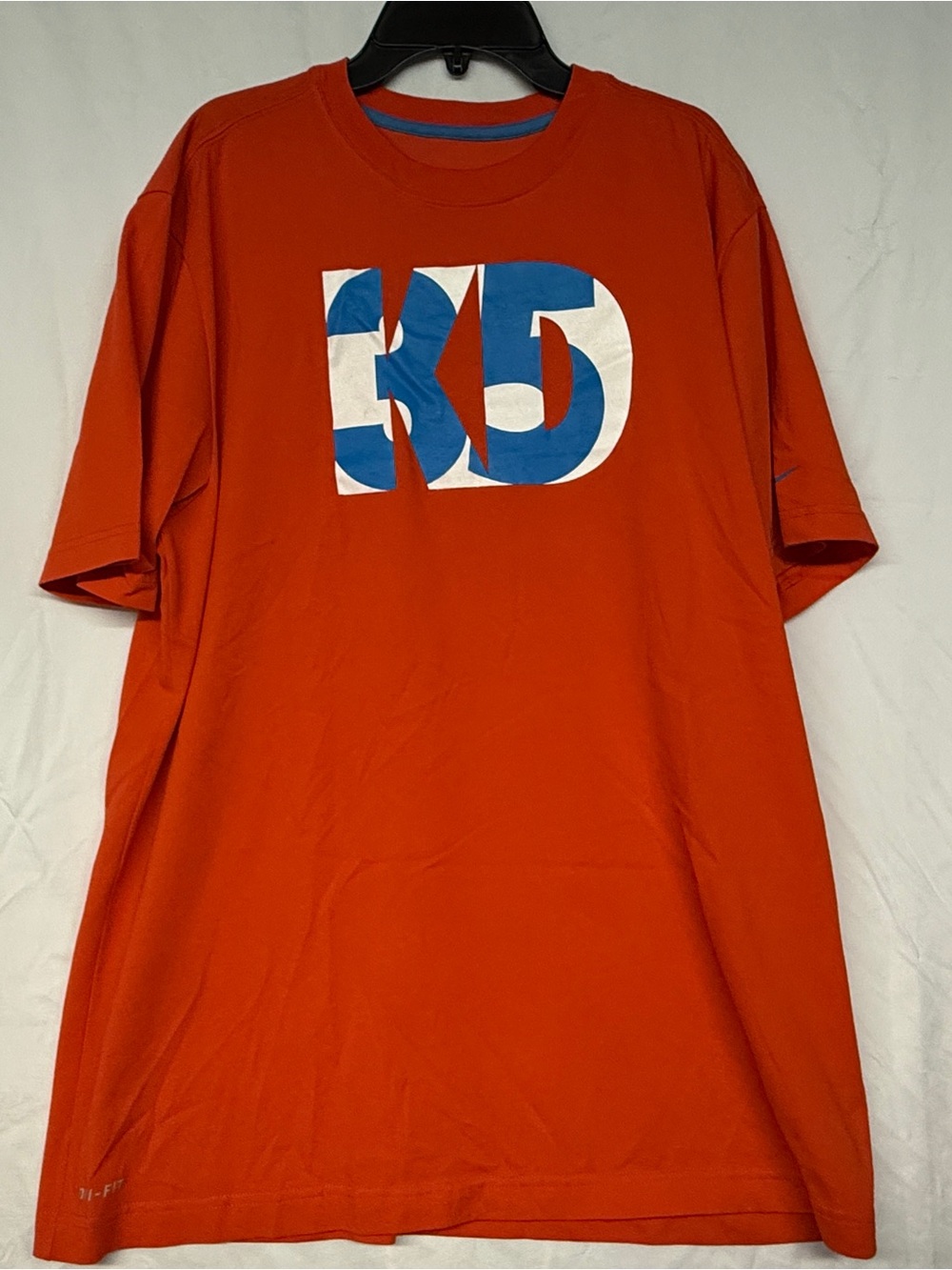 Nike Dri-Fit T-Shirt Kevin Durant 35 Mens XL Orange Short Sleeve